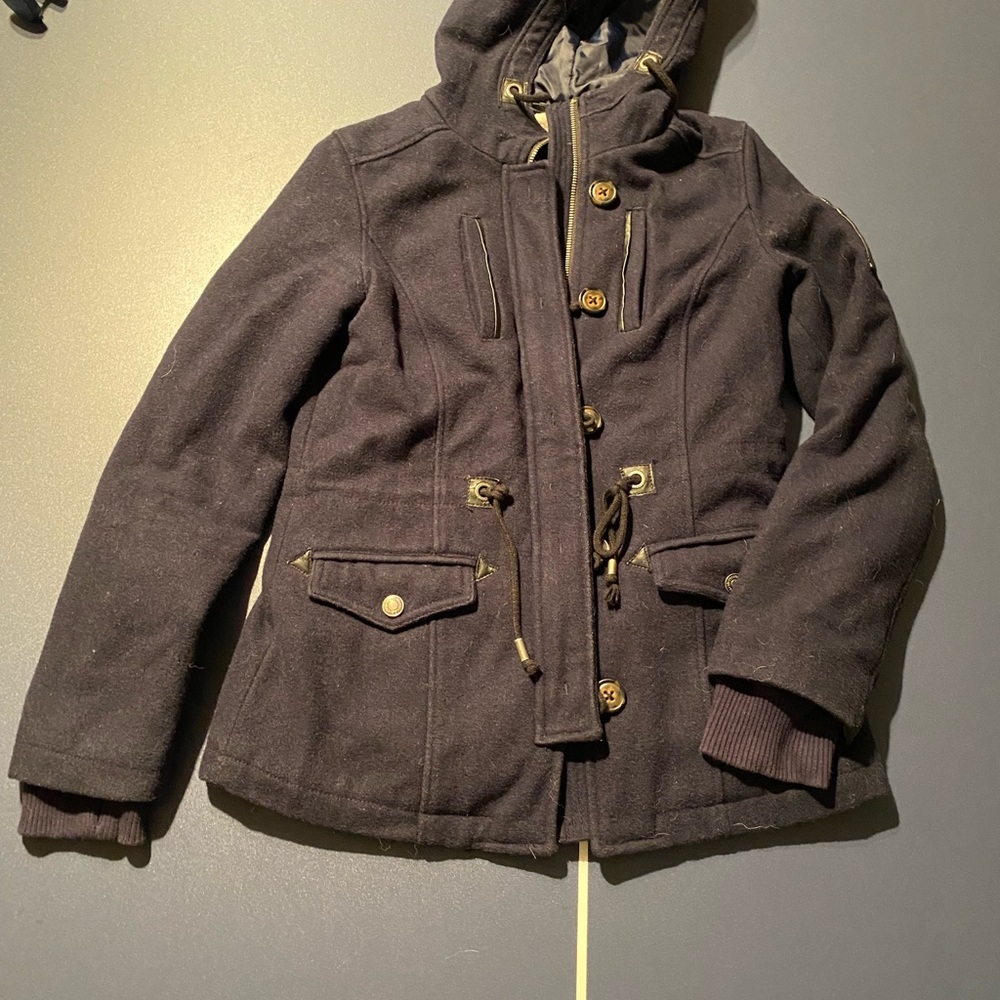 Aeropostale Black Utility Jacket with Hood